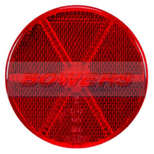 Red 60mm Round Stick On Rear Reflector